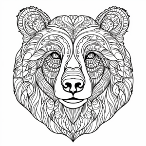 Majestic Kodiak Bear Face Coloring Pages 4