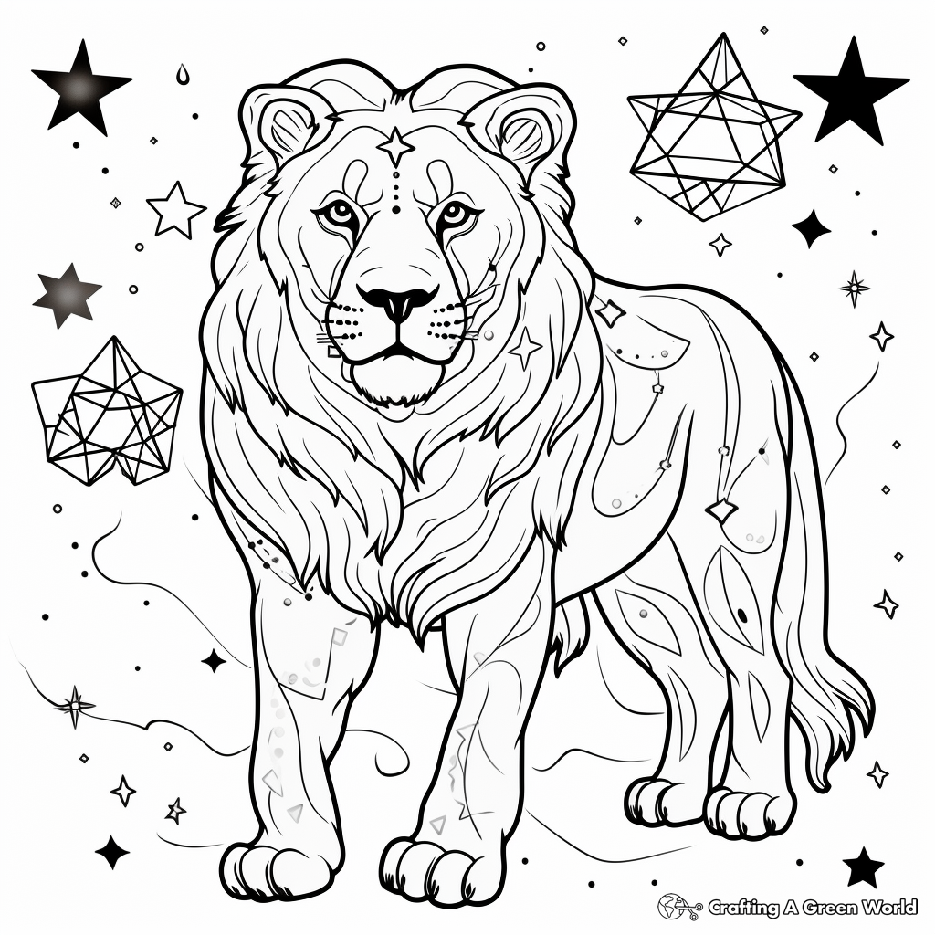 Majestic Leo Constellation Coloring Pages 3