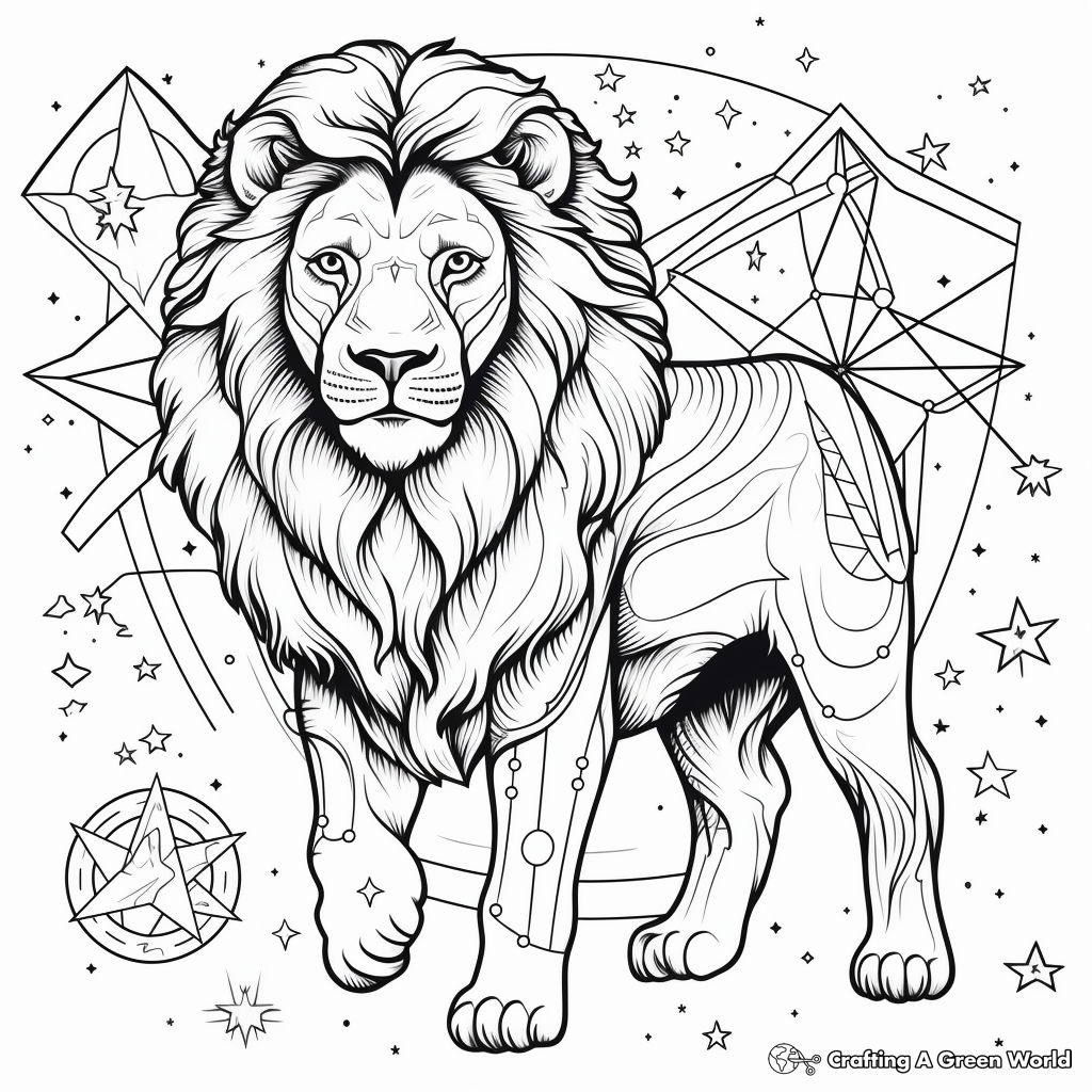 Majestic Leo Constellation Coloring Pages 4