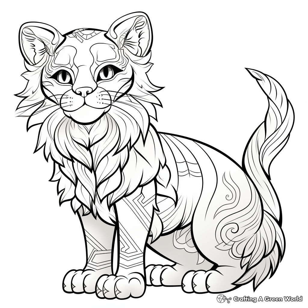 Majestic Lion Cat Coloring Pages 1