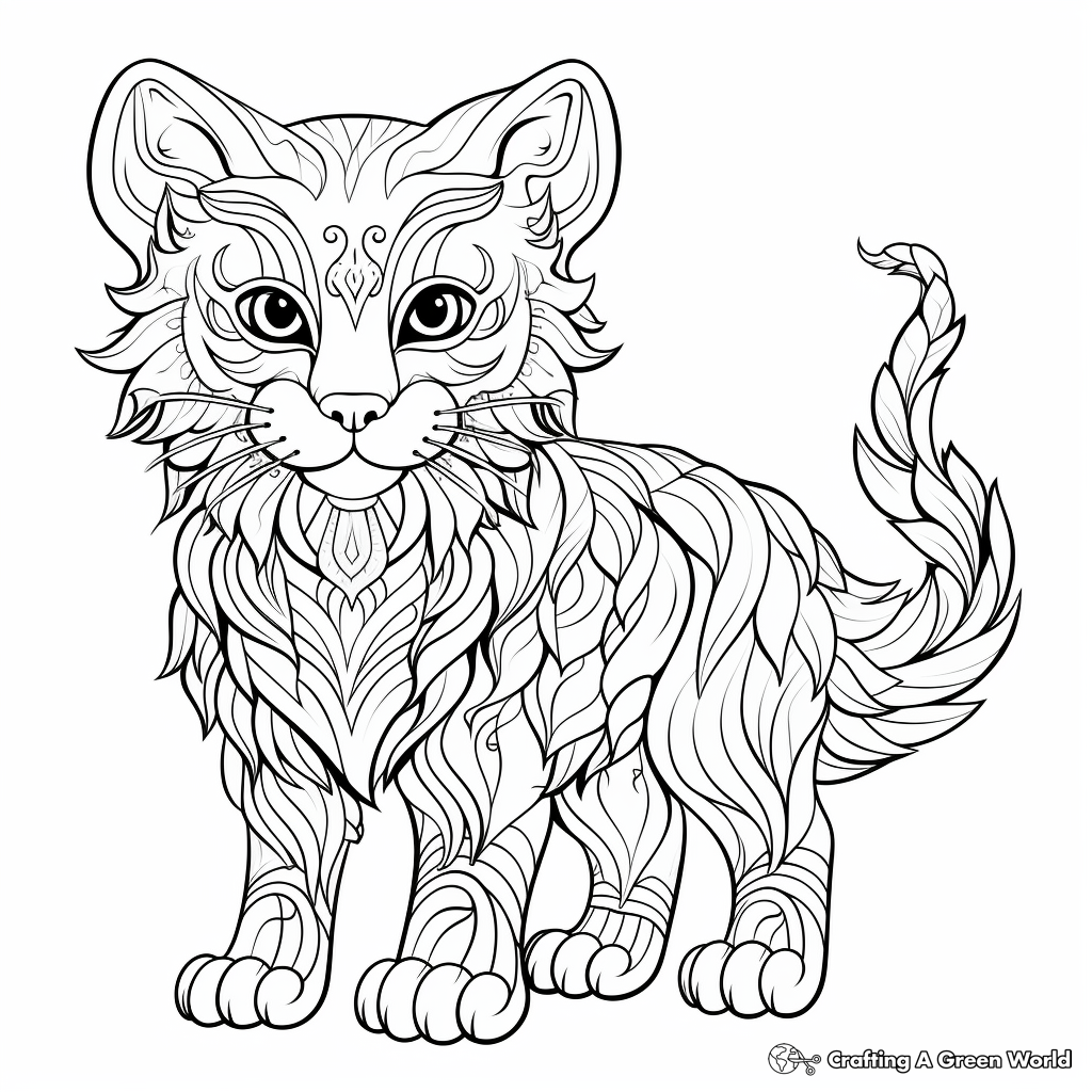 Majestic Lion Cat Coloring Pages 2