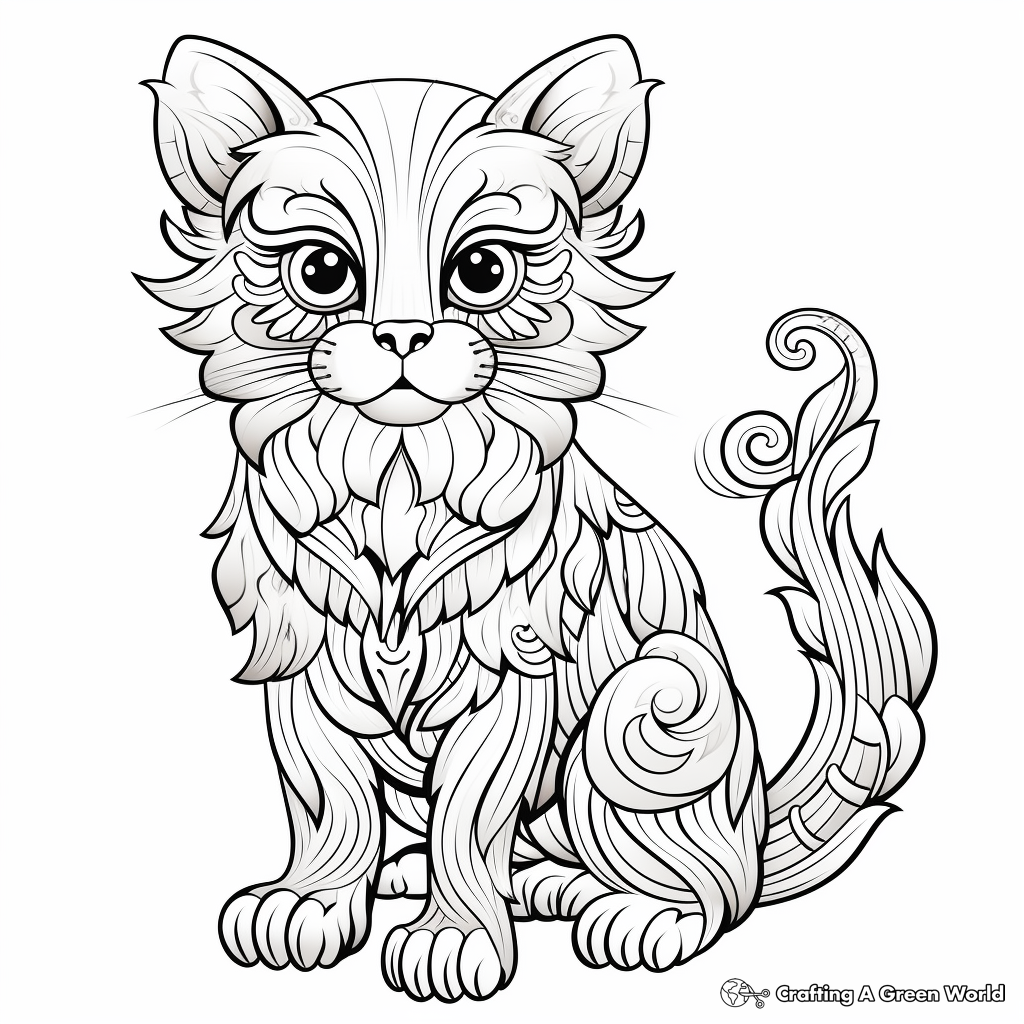 Majestic Lion Cat Coloring Pages 4