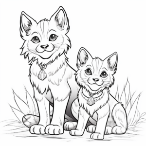 Majestic Lynx Kitties Coloring Pages 2