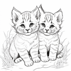 Majestic Lynx Kitties Coloring Pages 4