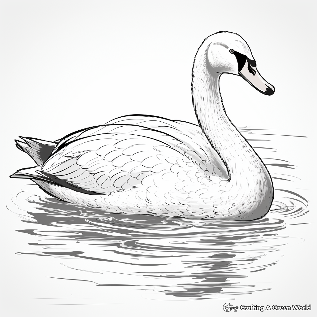 Majestic Mute Swan Coloring Pages 1