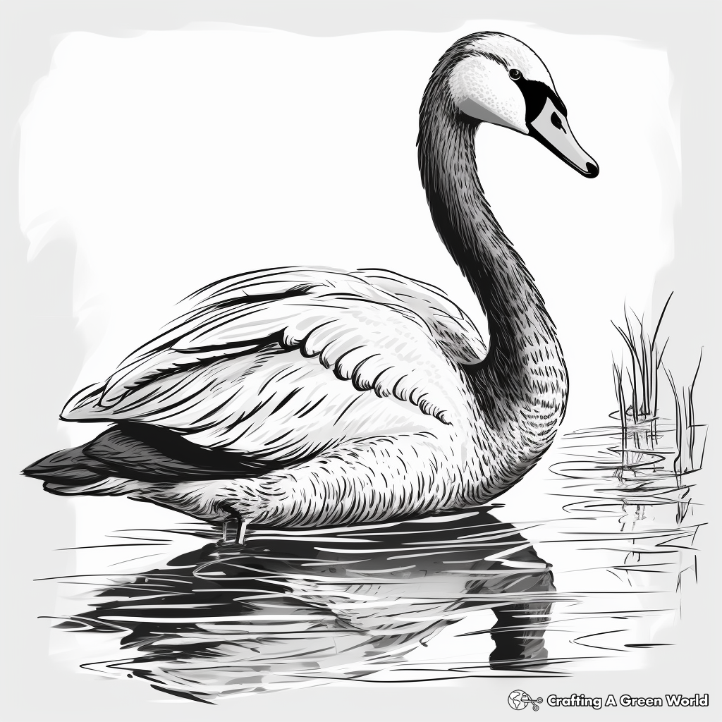 Majestic Mute Swan Coloring Pages 2