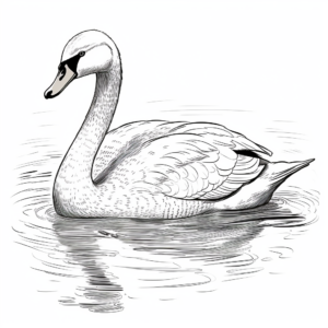 Majestic Mute Swan Coloring Pages 3