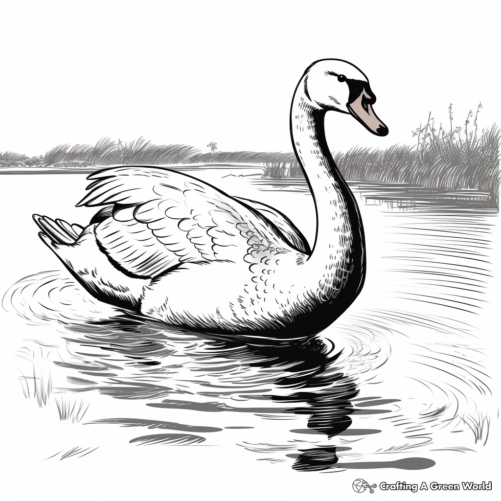 Majestic Mute Swan Coloring Pages 4