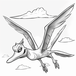 Majestic Pterodactyl Soaring Sky Coloring Pages 3
