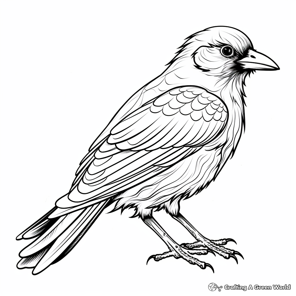 Majestic Raven Crow Coloring Pages 1