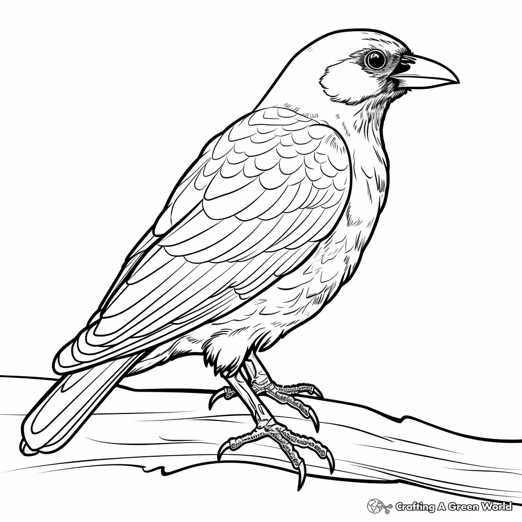 Majestic Raven Crow Coloring Pages 2