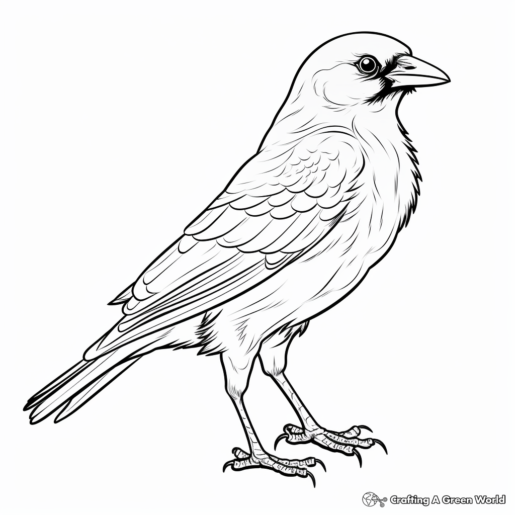 Majestic Raven Crow Coloring Pages 3