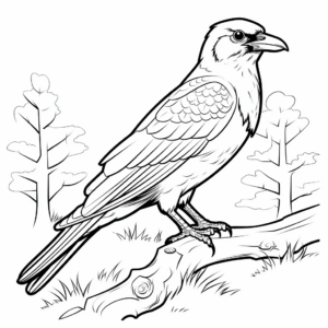 Majestic Raven Crow Coloring Pages 4