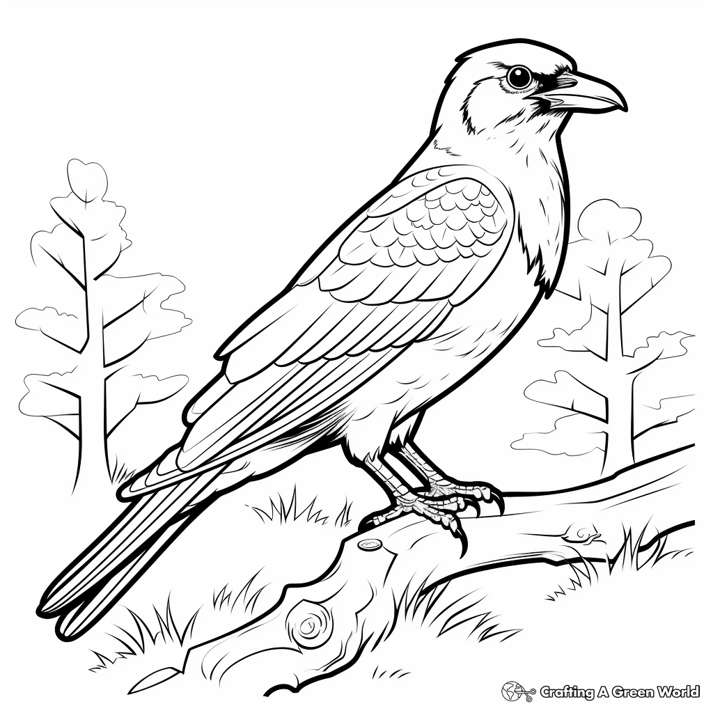 Majestic Raven Crow Coloring Pages 4
