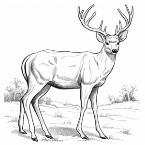 Majestic Red Deer Antler Coloring Pages 2