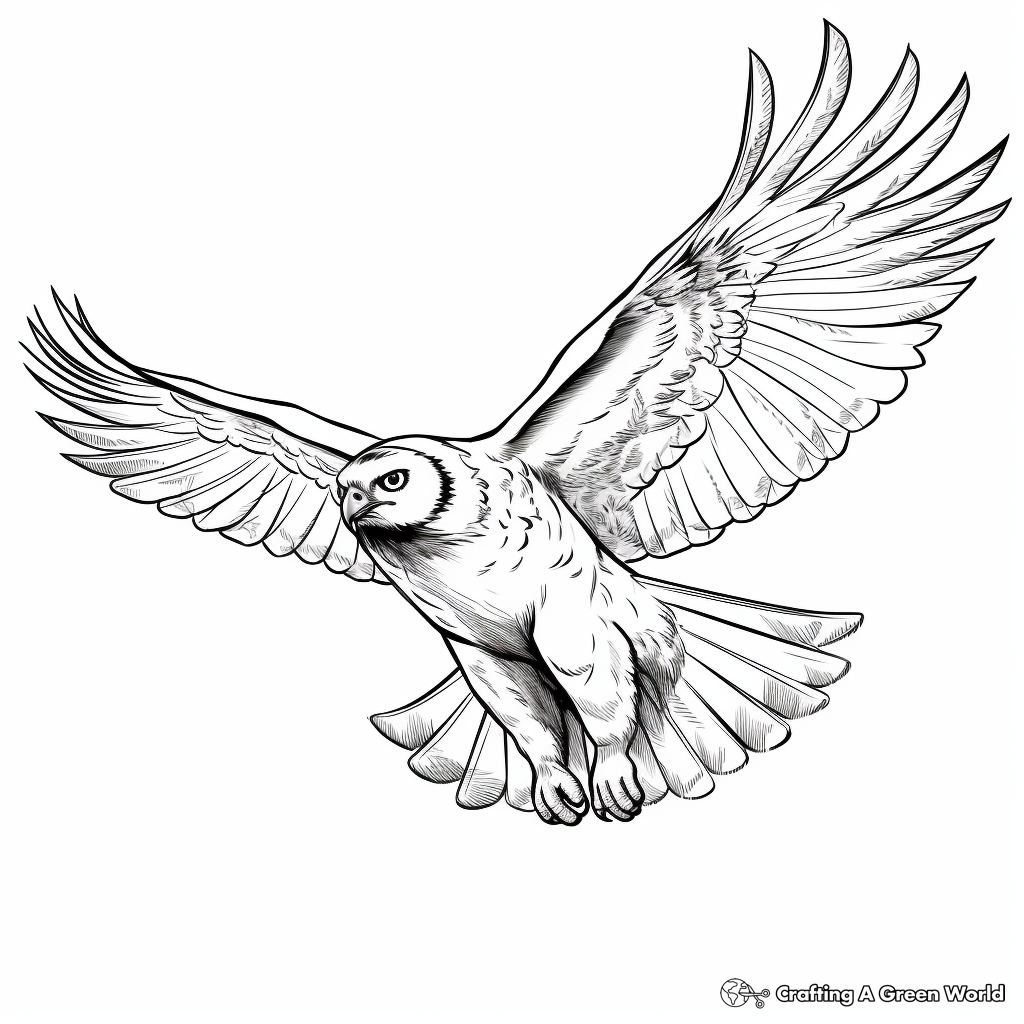 Majestic Snowy Owl in Mid-Flight Coloring Pages 2