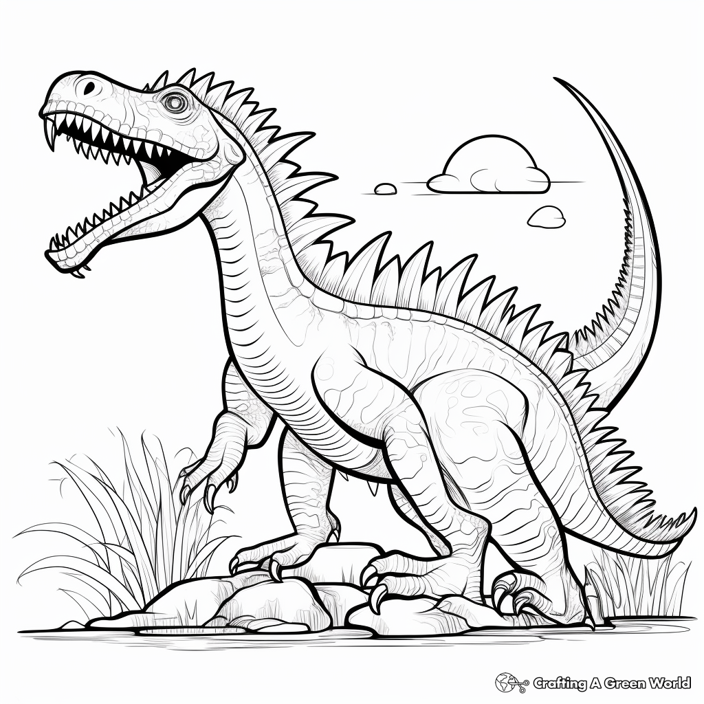 Majestic Spinosaurus Coloring Pages 1
