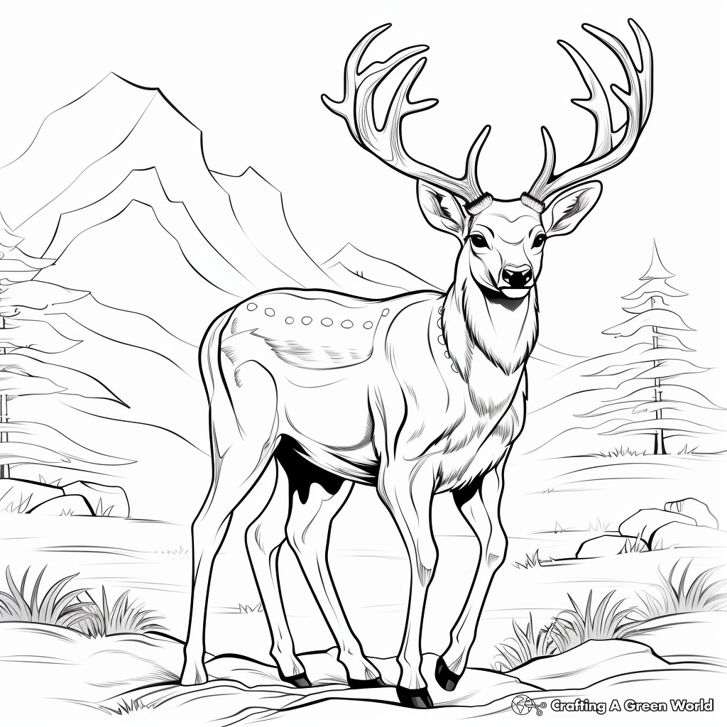 Majestic Stag Coloring Pages 2