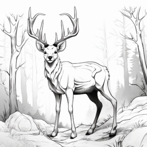 Majestic Stag Coloring Pages 4