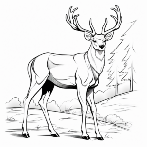 Majestic Stag Deer Coloring Pages for Beginners 2