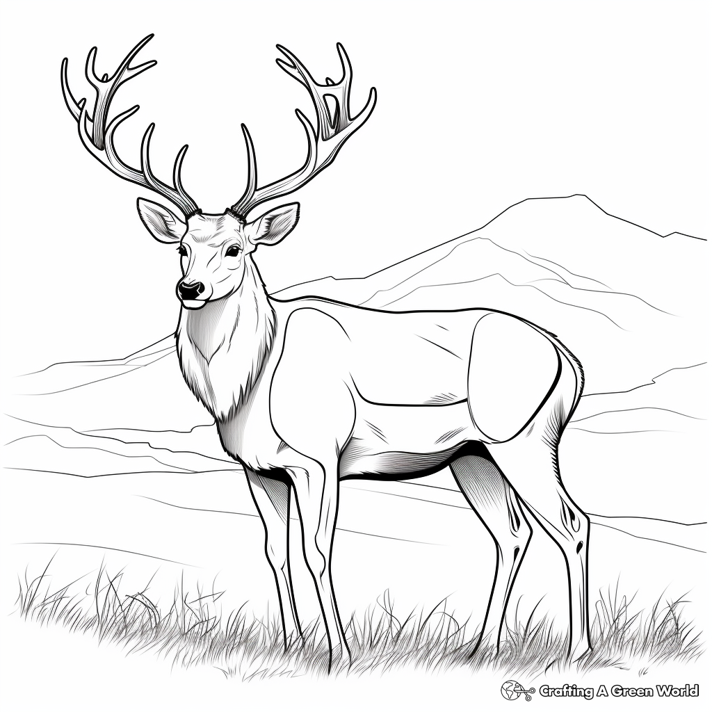 Majestic Stag Deer Coloring Pages for Beginners 4