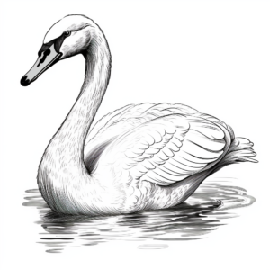 Majestic Swan Coloring Pages 1