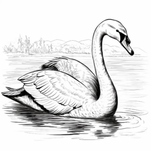 Majestic Swan Coloring Pages 3