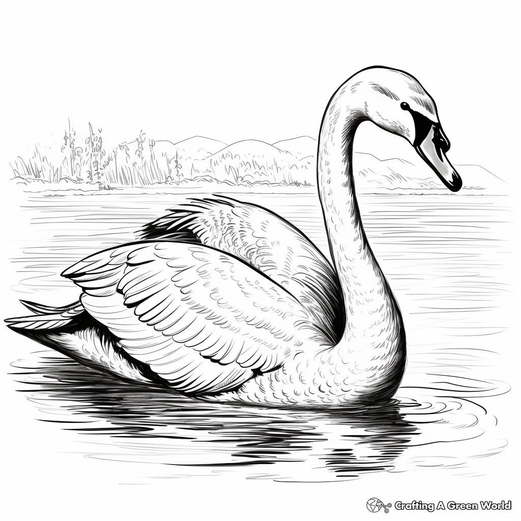 Majestic Swan Coloring Pages 3