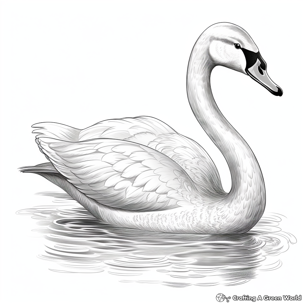 Majestic Swan Coloring Pages 4