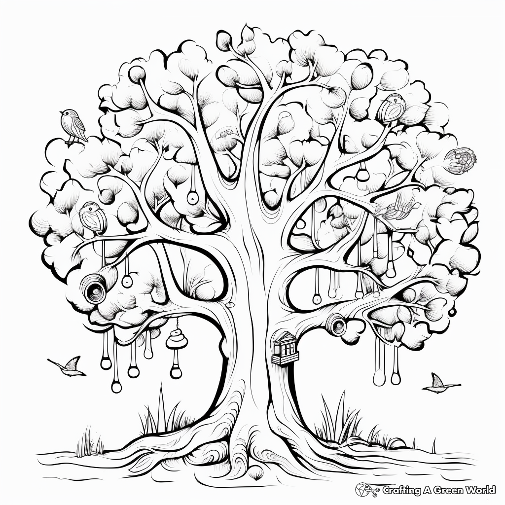 Majestic Tree Coloring Pages for Artists 2