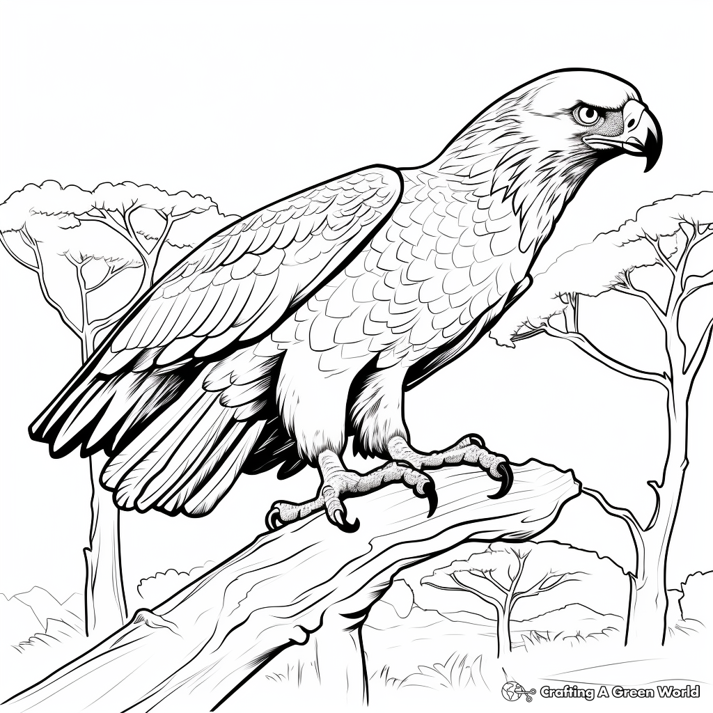Majestic Wedge-Tailed Eagle Coloring Pages 1