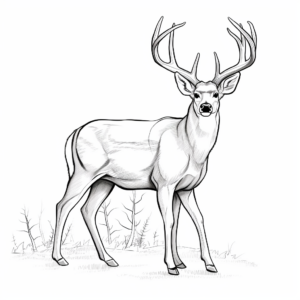 Majestic White-Tailed Buck Coloring Pages 4