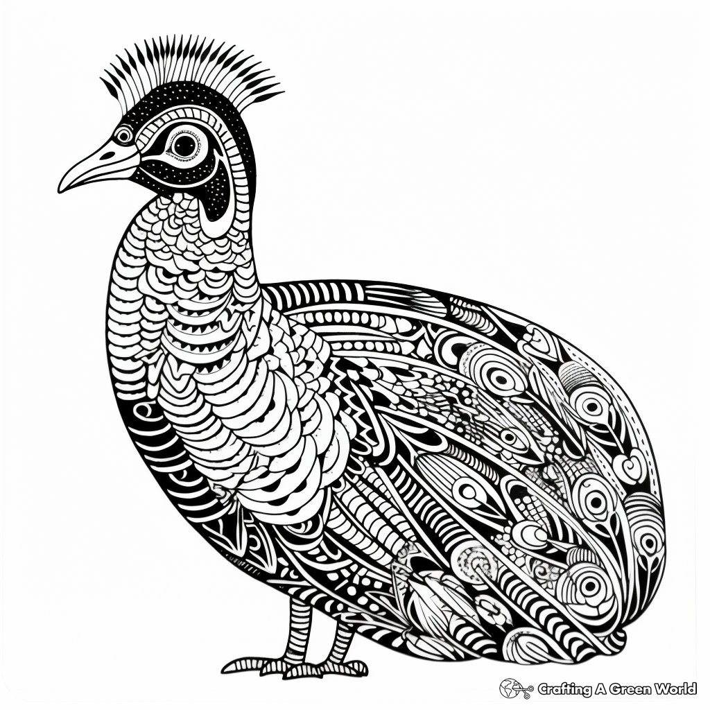 Malay Peacock-Pheasant: Inspiring Coloring Pages 2