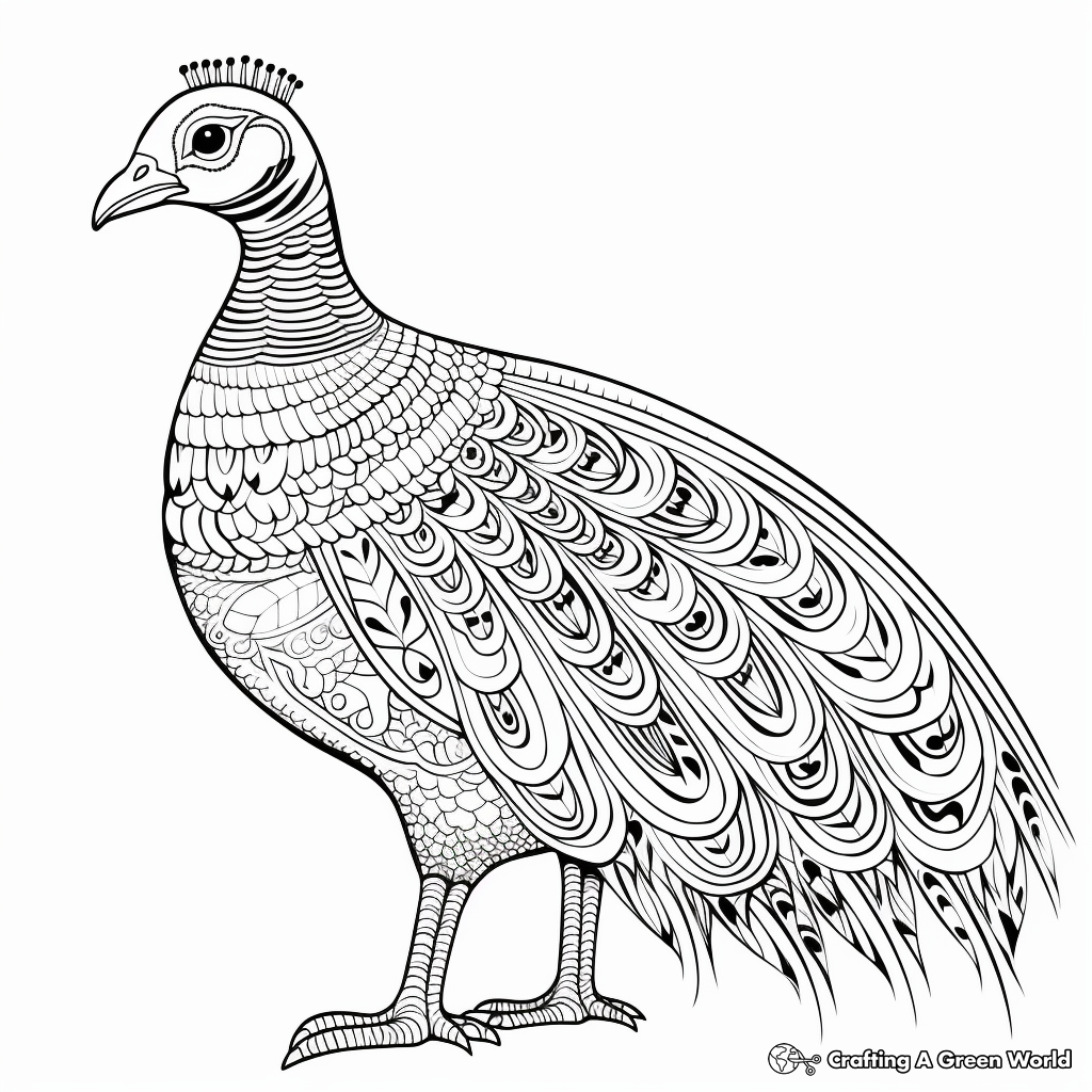 Malay Peacock-Pheasant: Inspiring Coloring Pages 3