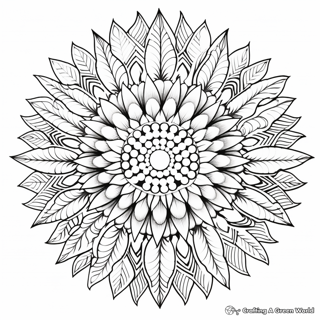Mandala Style Rainbow Corn Coloring Pages 3