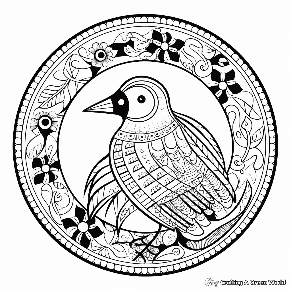 Mandala Styled Toucan Coloring Pages for Relaxation 2