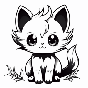 Manga Style Chibi Cat Coloring Pages 3