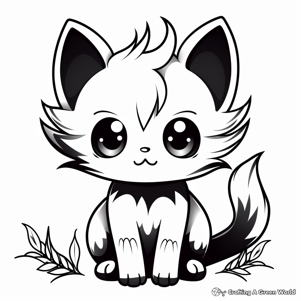 Manga Style Chibi Cat Coloring Pages 3