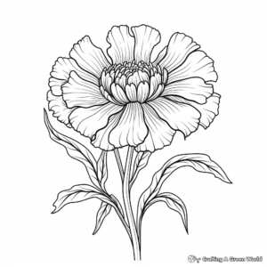 Marigold Flower: Nature-Scene Coloring Pages 1