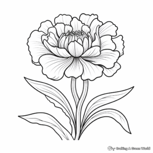 Marigold Flower: Nature-Scene Coloring Pages 2