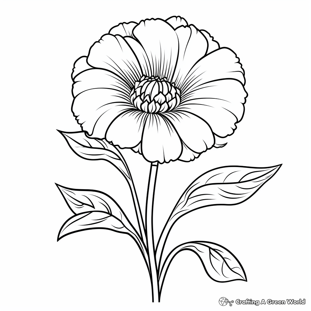 Marigold Flower: Nature-Scene Coloring Pages 3