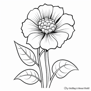 Marigold Flower: Nature-Scene Coloring Pages 4