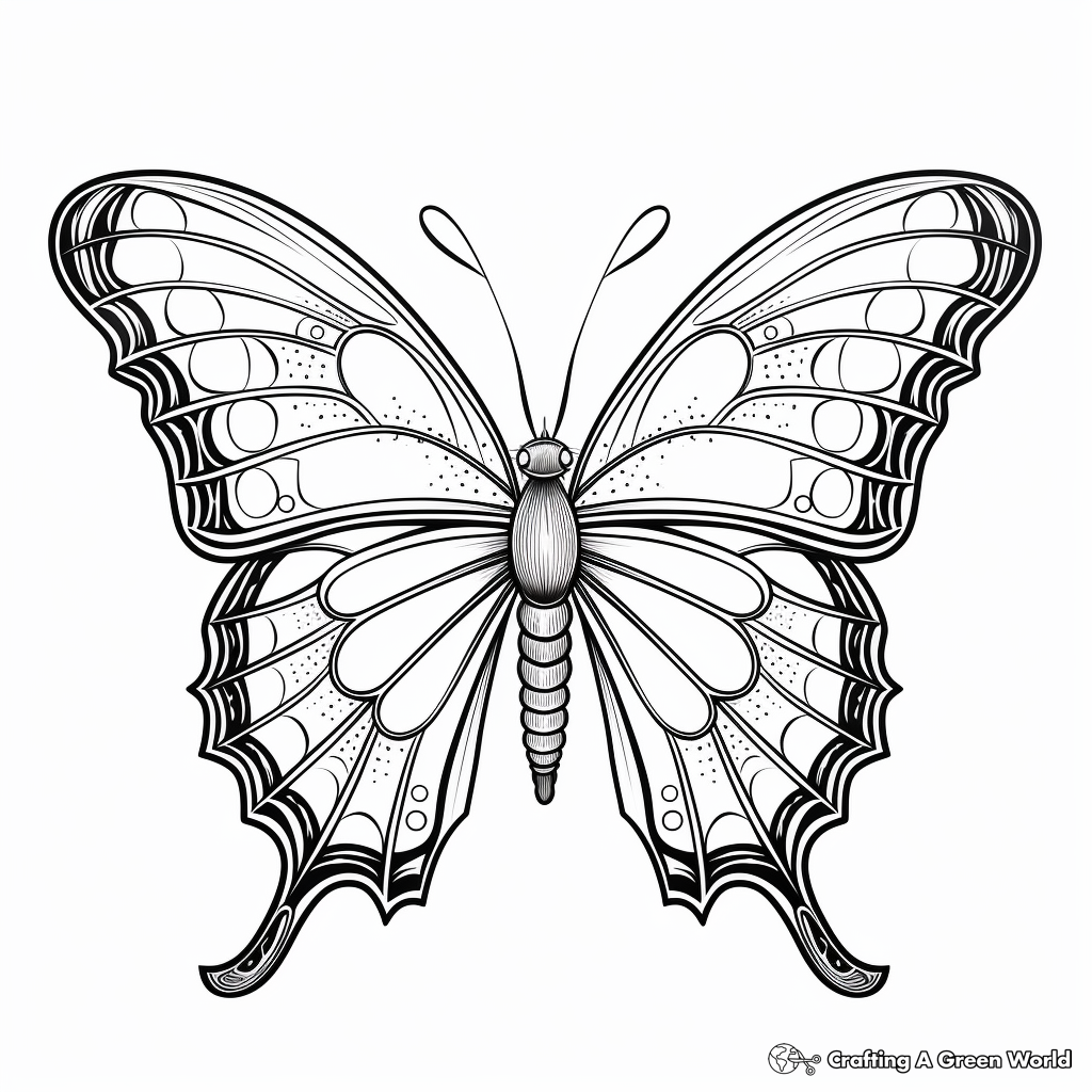 Marine Blue Butterfly Coloring Pages: Nature's Exquisite Beauty 2