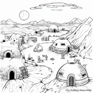 Mars Colonization Concept Coloring Pages for Adults 2
