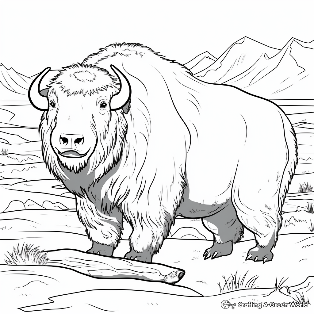 Marsh-Dwelling Musk Ox Coloring Pages 4