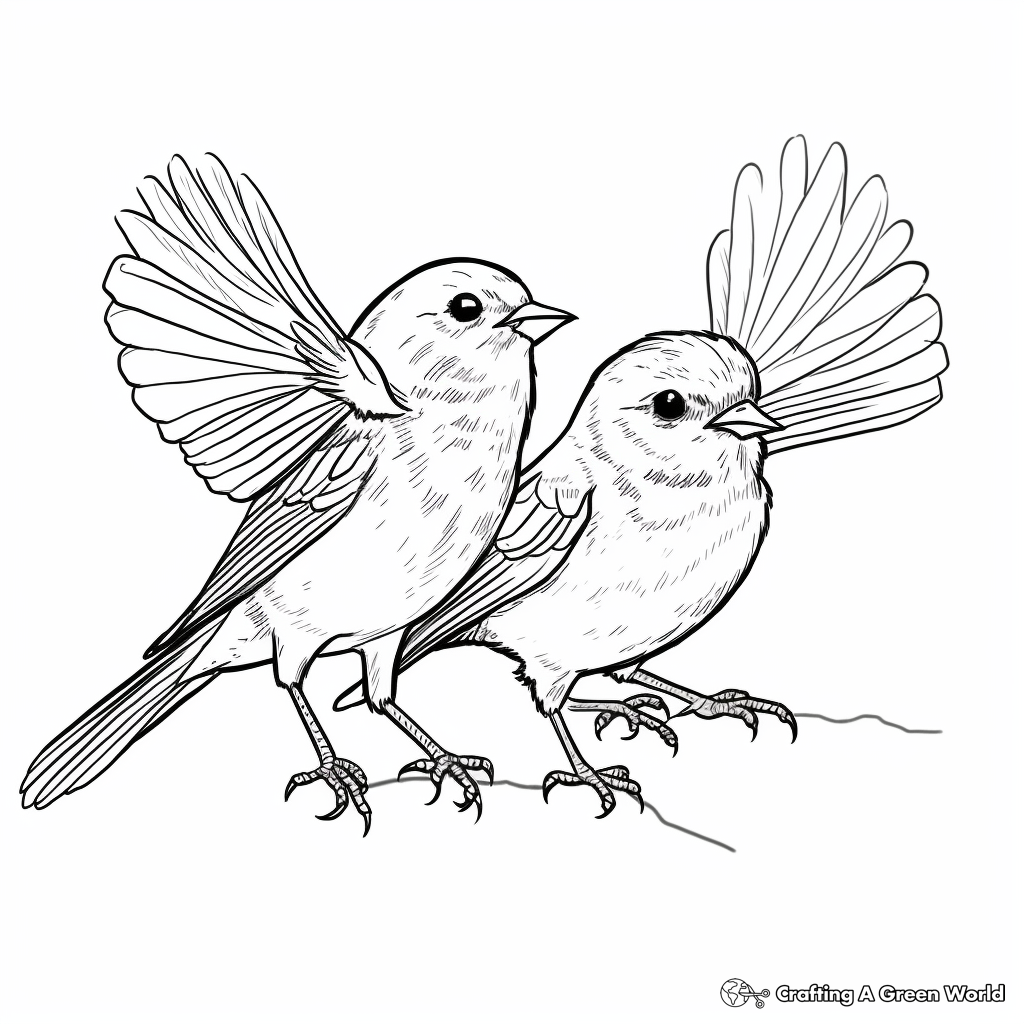 Mating Dance Oriole Coloring Page 1