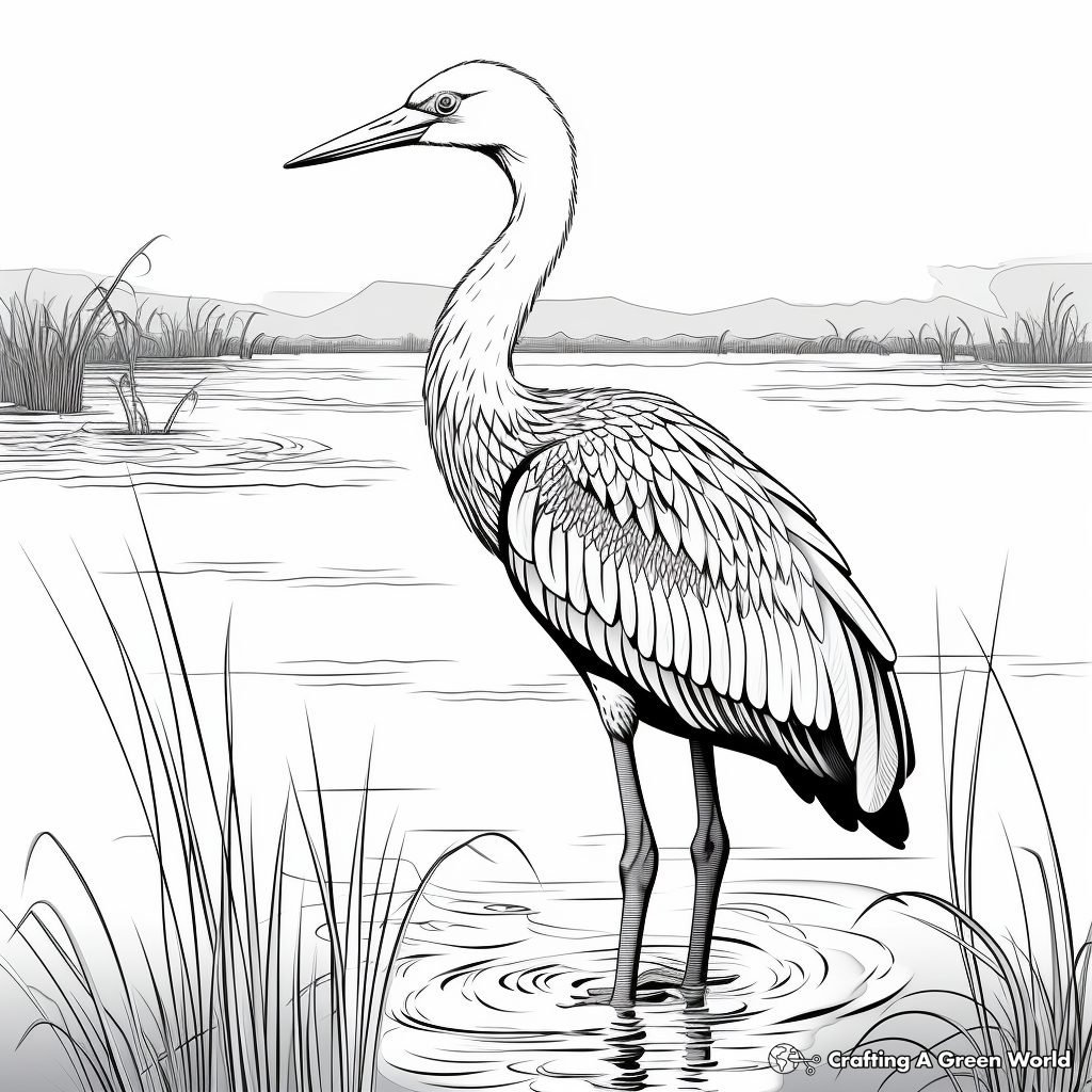 Mature Blue Heron Coloring Pages for Adults 3