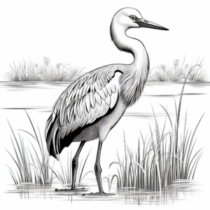 Mature Blue Heron Coloring Pages for Adults 4