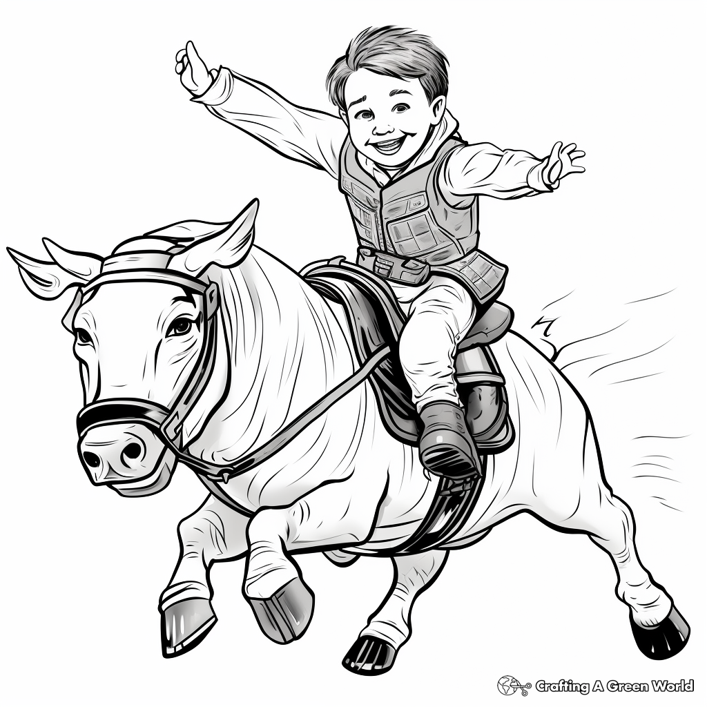 Mechanical Bull Riding Coloring Pages 3