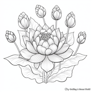 Meditative Multi-Lotus Coloring Pages 2